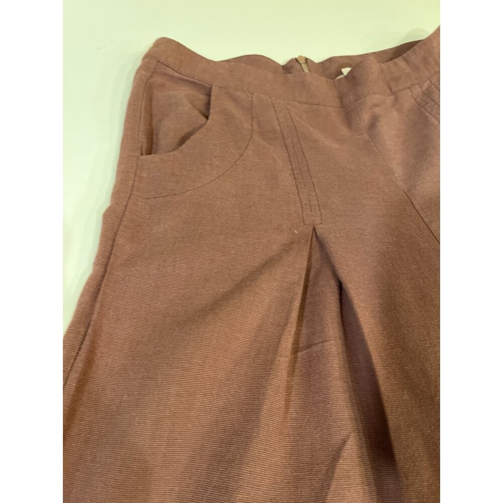 High-Waisted Mauve Wide-Leg Culottes With Pleats & Pockets - Picture 3 of 10
